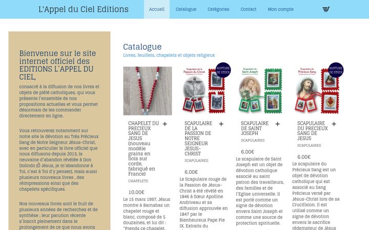 Screenshot of appelduciel-editions.fr