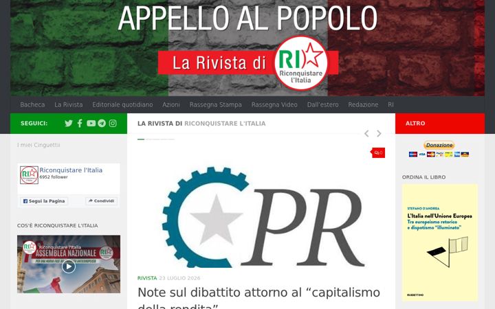 Ekrānuzņēmums no appelloalpopolo.it