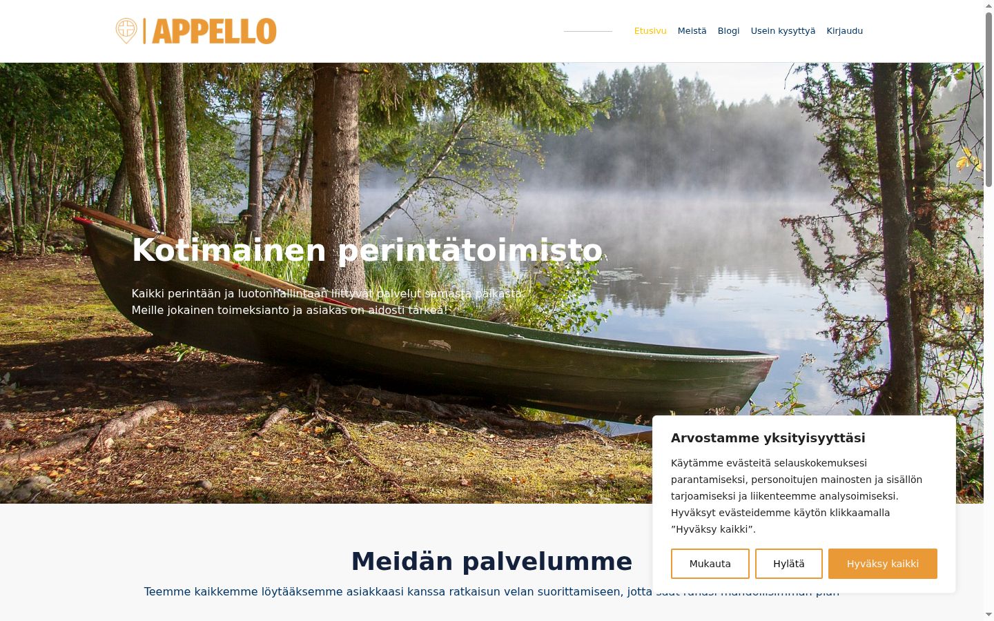 Screenshot of the consent banner shown before any interaction