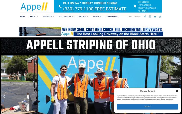 Screenshot of appellstripingofohio.com