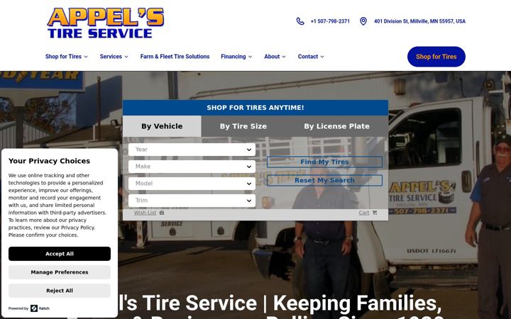 Screenshot ta' appelstireservice.com