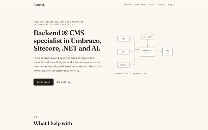 Screenshot of appelta.com