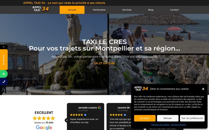 Screenshot ta' appeltaxi34.fr