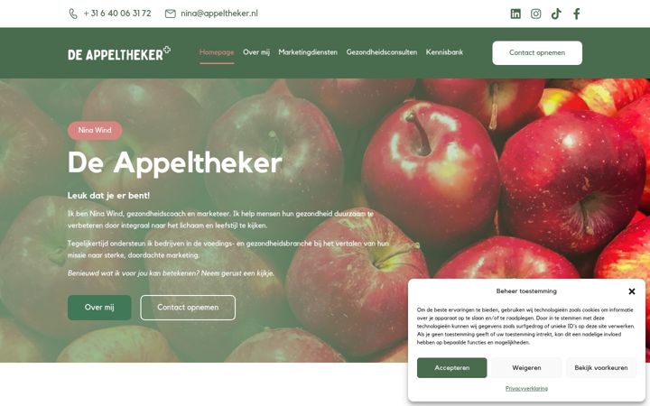 Screenshot di appeltheker.nl