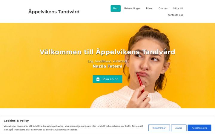 Screenshot of appelvikentandvard.se