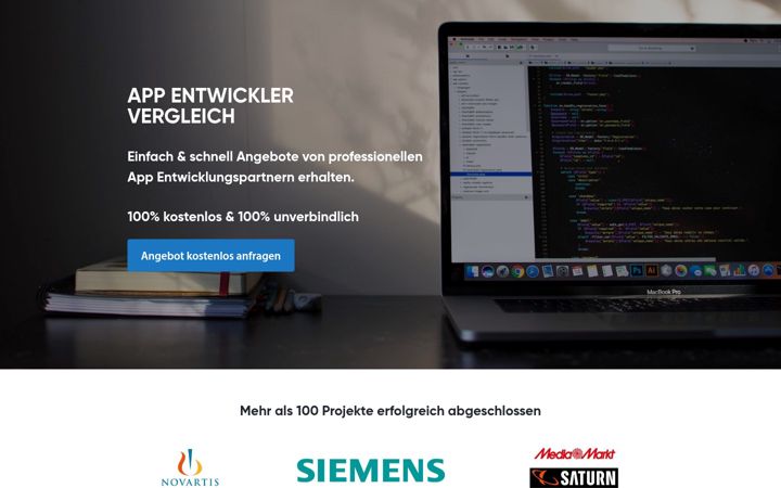 Screenshot of appentwicklervergleich.com
