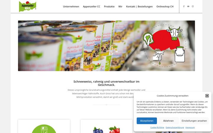 Screenshot ta' appenzeller-milch.com