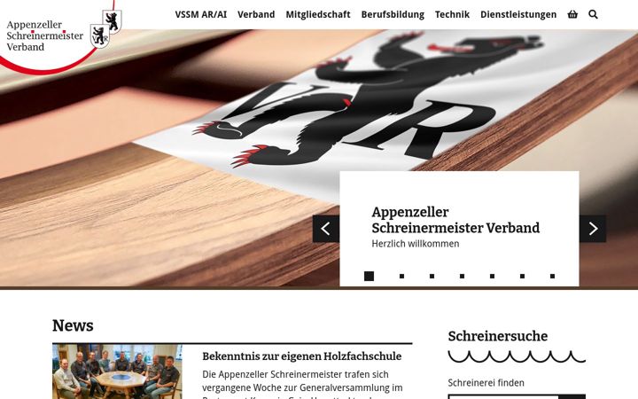 Screenshot of appenzeller-schreinermeister.ch
