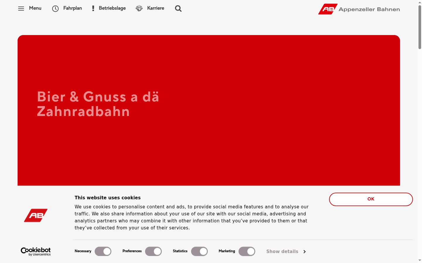 Screenshot of the consent banner shown before any interaction