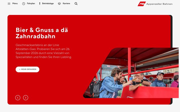 Screenshot of appenzellerbahnen.ch