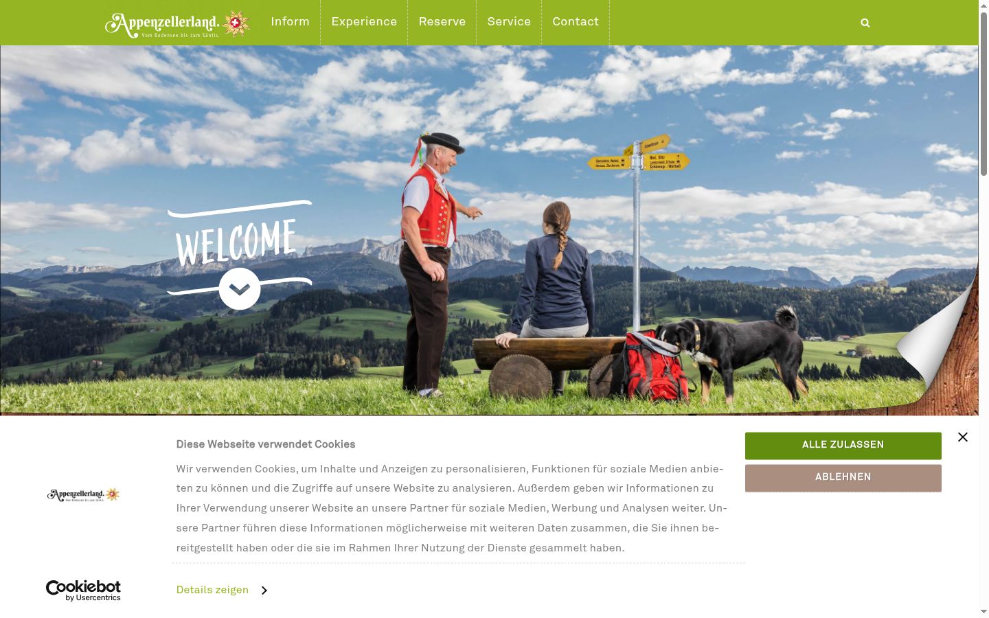Screenshot of the consent banner shown before any interaction