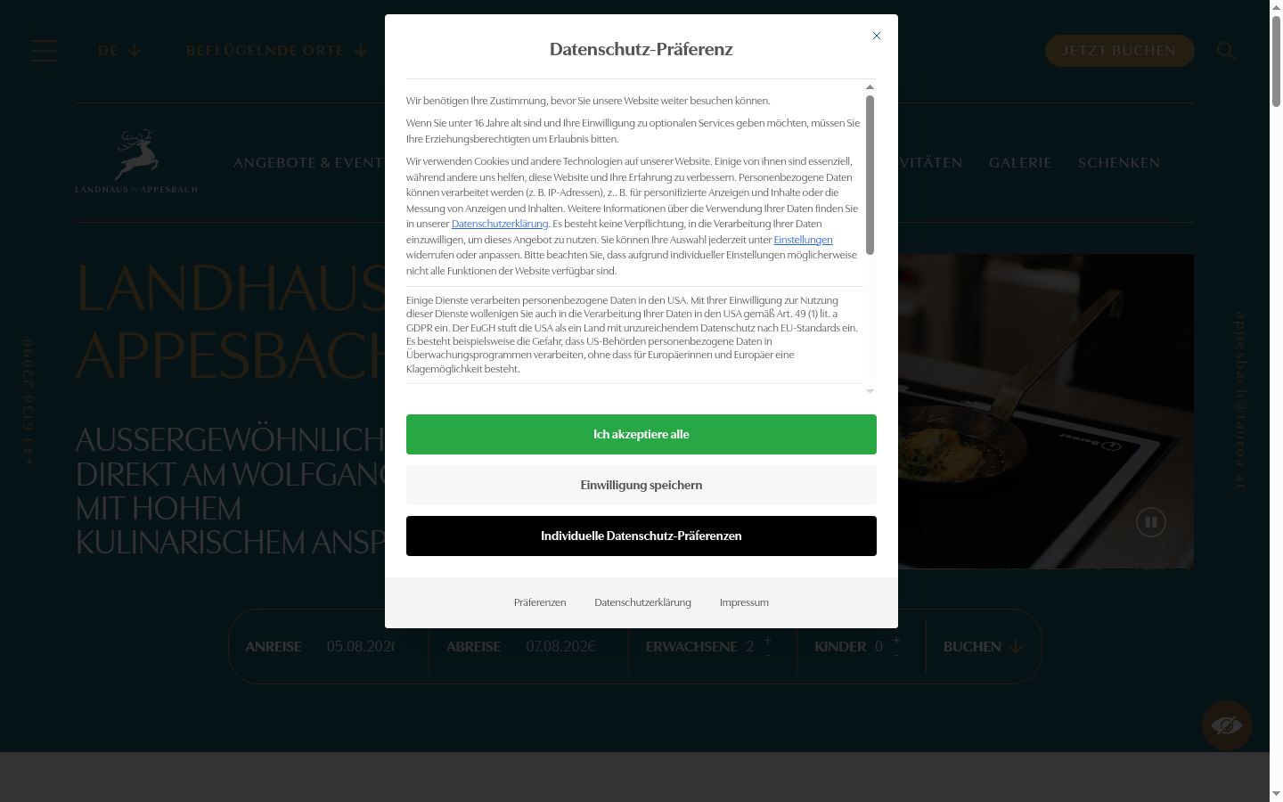 Screenshot tal-banner tal-kunsens muri qabel kwalunkwe interazzjoni
