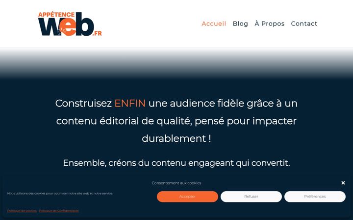 Екранна снимка на appetenceweb.fr