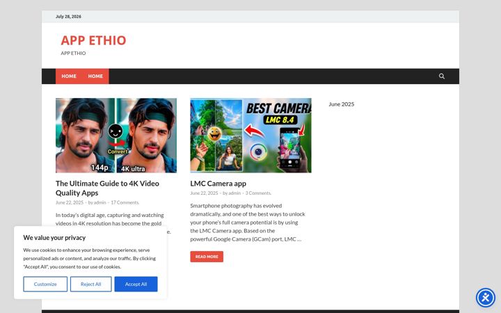 Screenshot of appethio.com