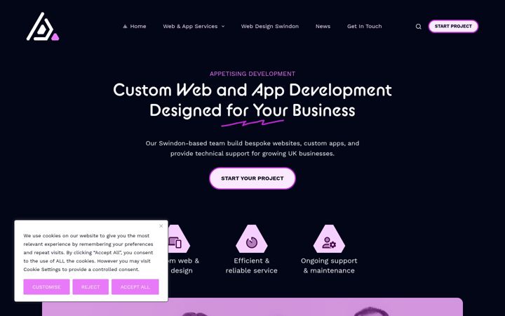 Screenshot of appetisingdevelopment.co.uk