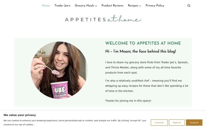 Screenshot ta' appetitesathome.com