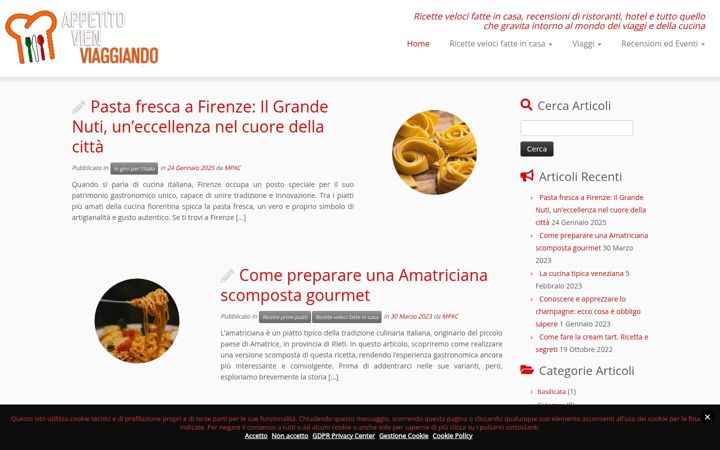 Screenshot of appetitovienviaggiando.com