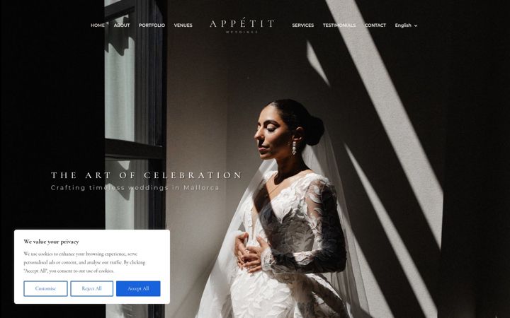 Screenshot ta' appetitweddings.com