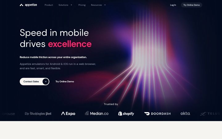 Screenshot of appetize.io