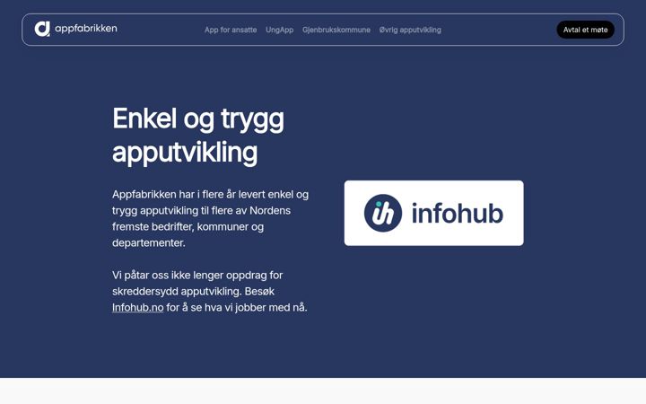 Screenshot of appfabrikken.no