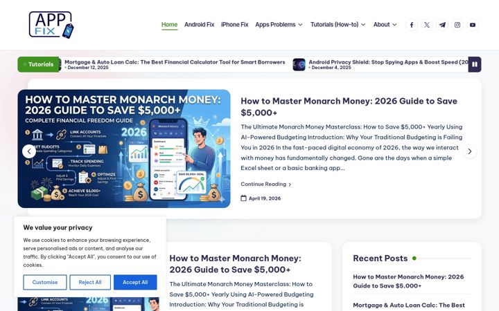 Screenshot of appfix.site