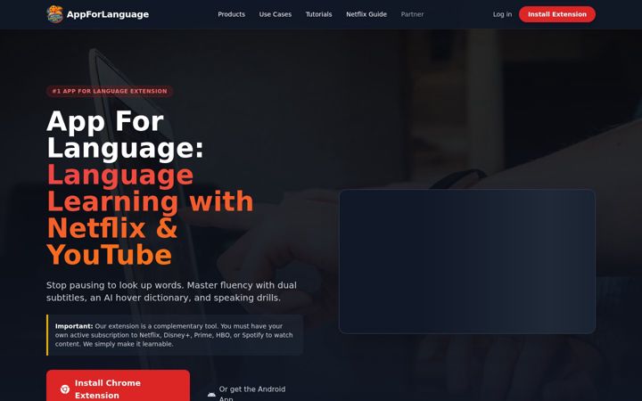 Screenshot of appforlanguage.com