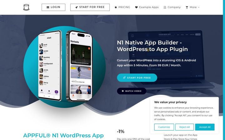 Ekrano kopija appful.io