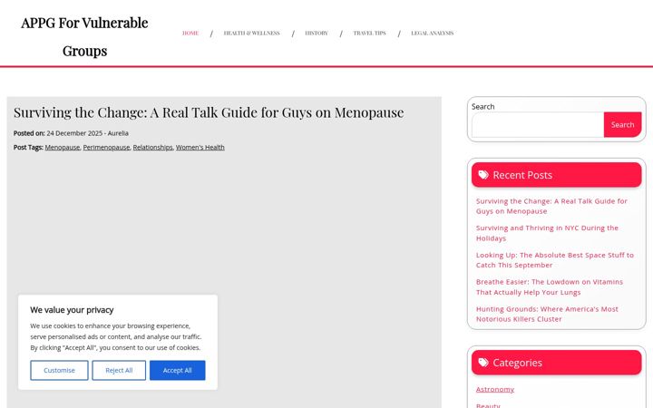 Screenshot di appg-vulnerablegroups.org