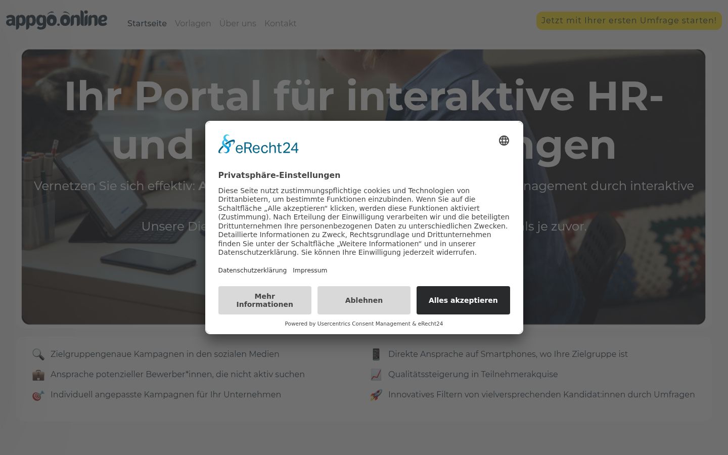Screenshot tal-banner tal-kunsens muri qabel kwalunkwe interazzjoni