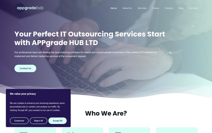 Screenshot ta' appgradehubltd.com