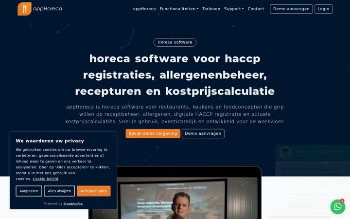 Screenshot of apphoreca.nl