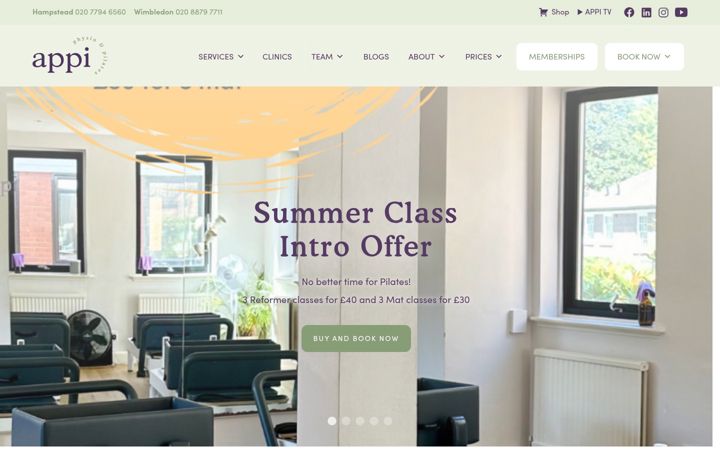 Screenshot of appiclinics.com
