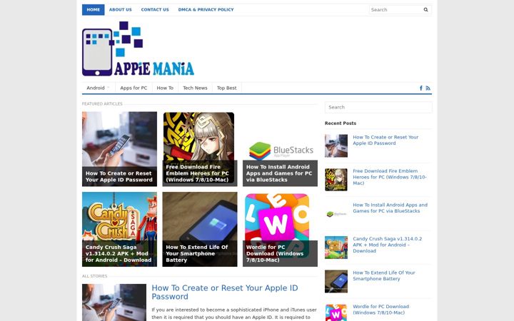 Screenshot ta' appiemania.com