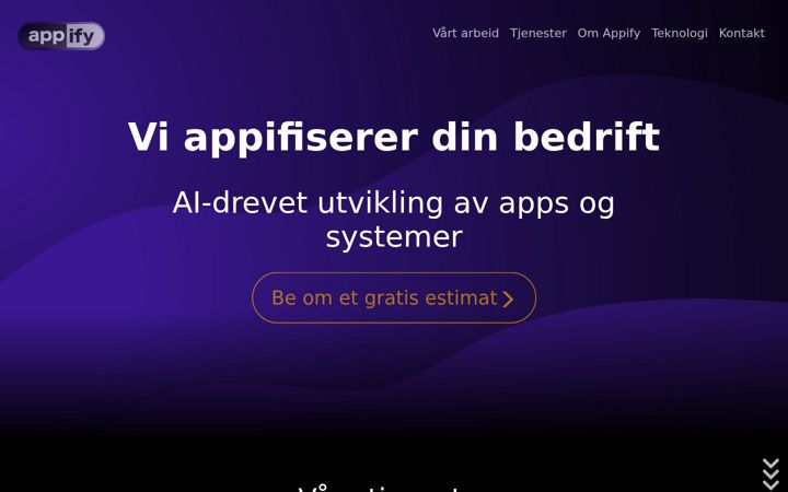 Screenshot of appify.no