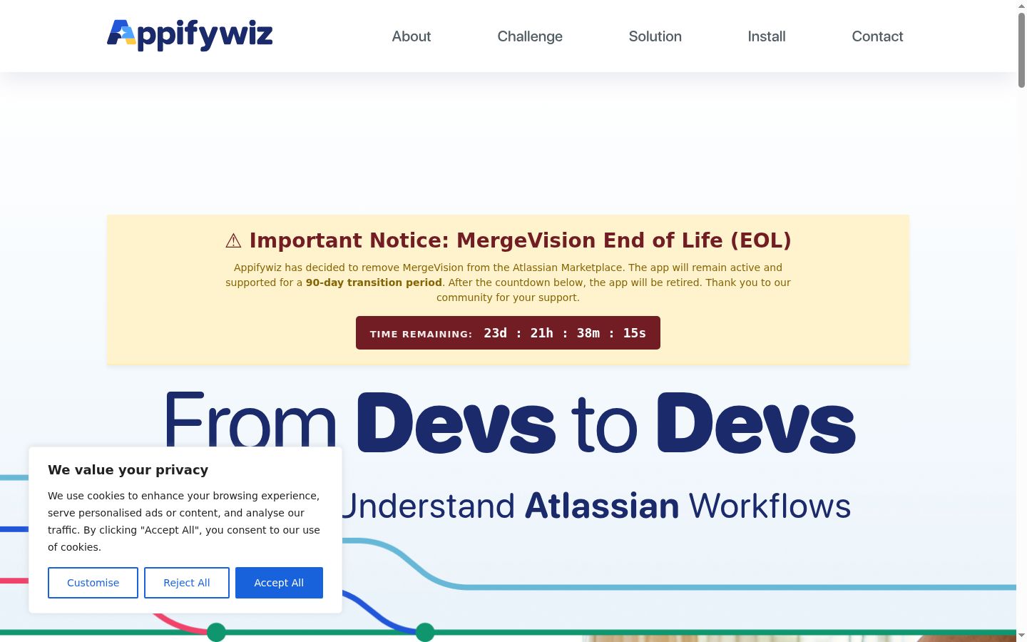 Screenshot of the consent banner shown before any interaction