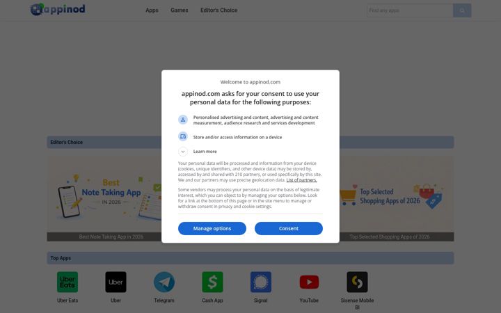 Screenshot of appinod.com