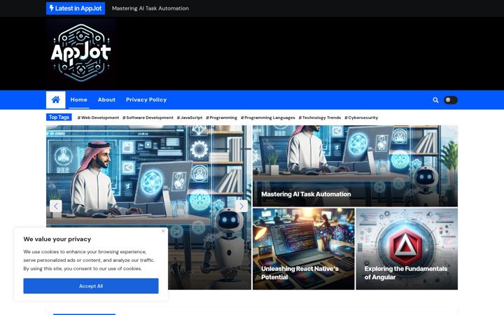 Screenshot of appjot.com