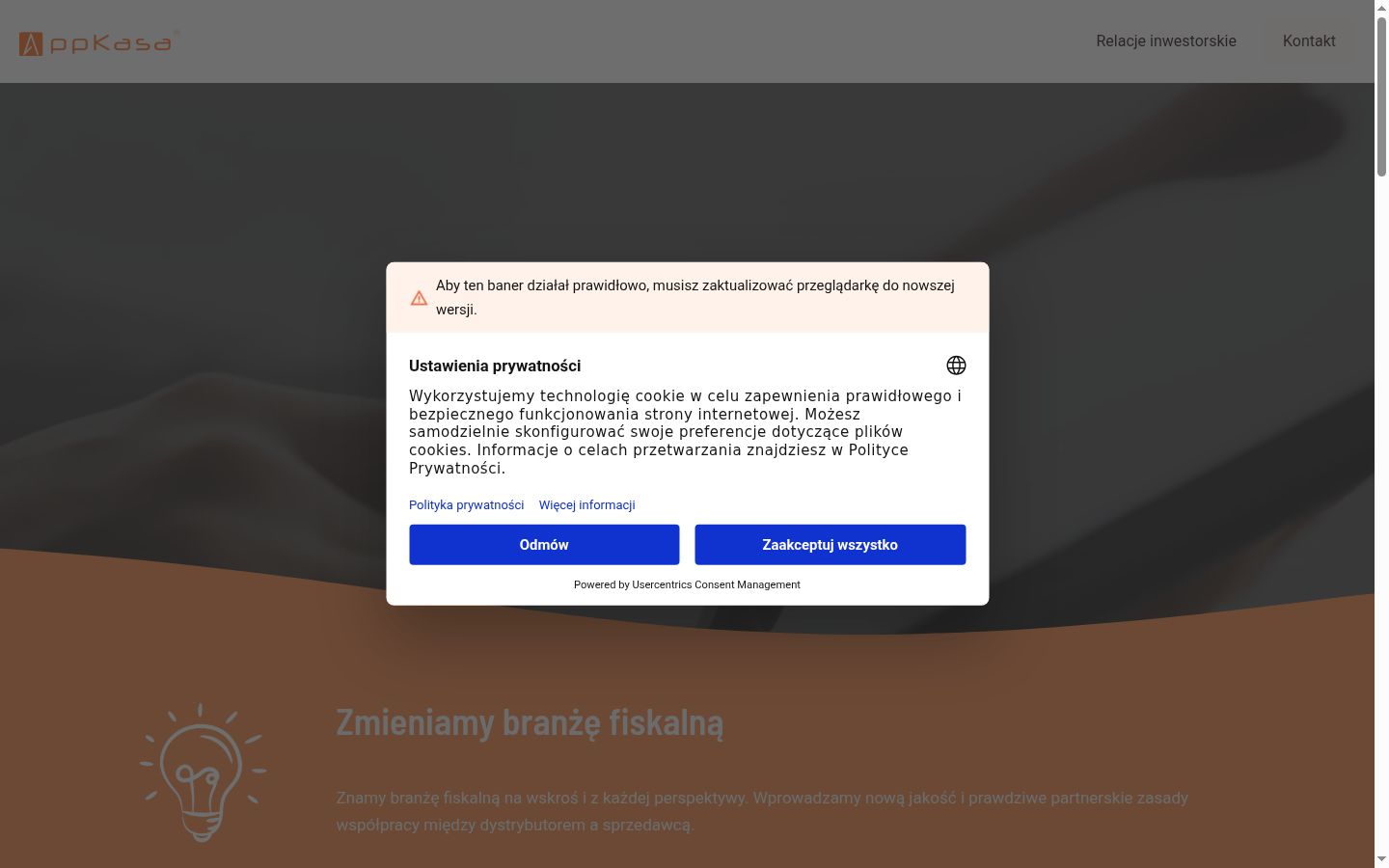 Sutikimo reklamjuostės, rodytos prieš bet kokią sąveiką, ekrano kopija