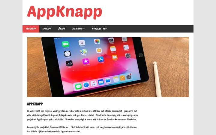 Screenshot of appknapp.se