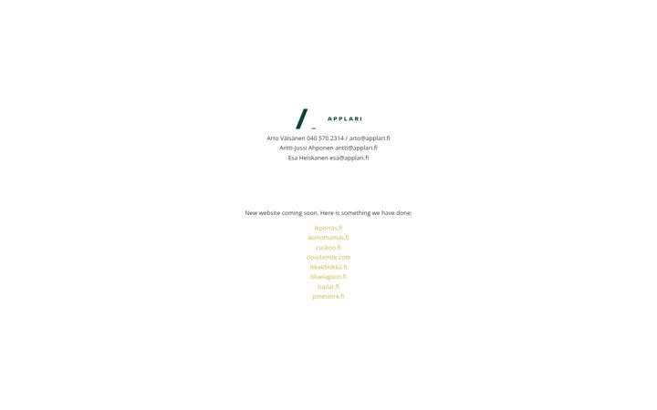 Screenshot of applari.fi