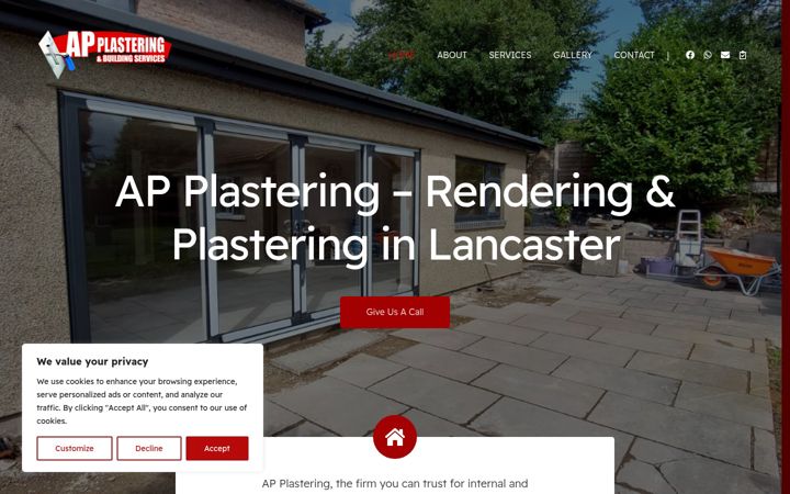 Captura de ecrã de applastering.co.uk
