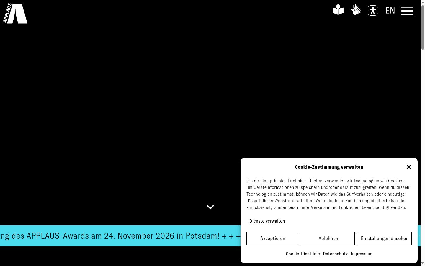 Screenshot del banner di consenso mostrato prima di qualsiasi interazione