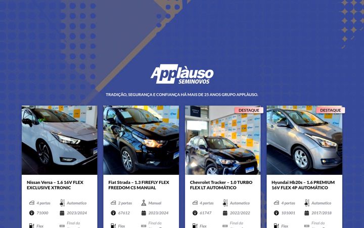 Screenshot of applausoseminovos.com.br