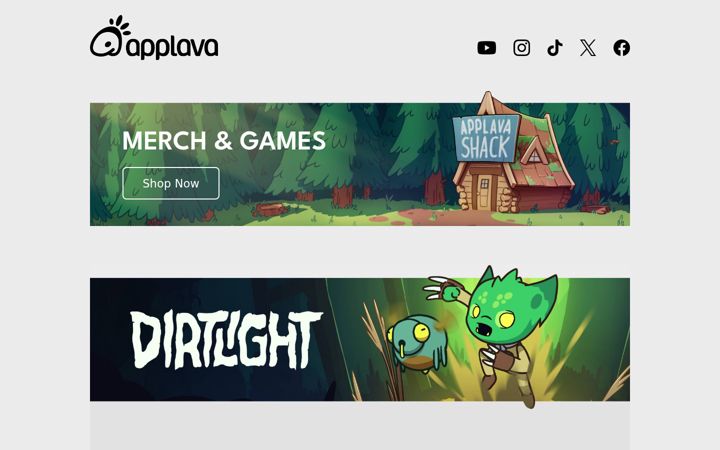 Screenshot of applava.com