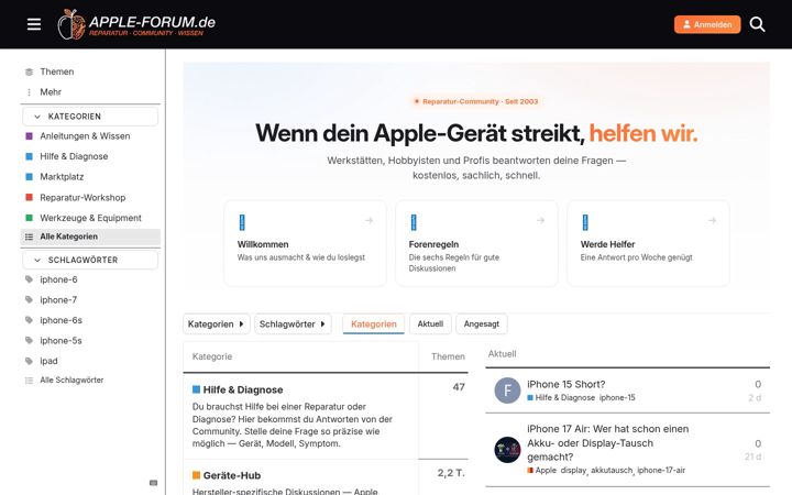 Screenshot of apple-forum.de