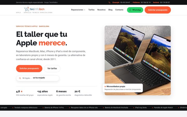 Screenshot of applebarcelona.es