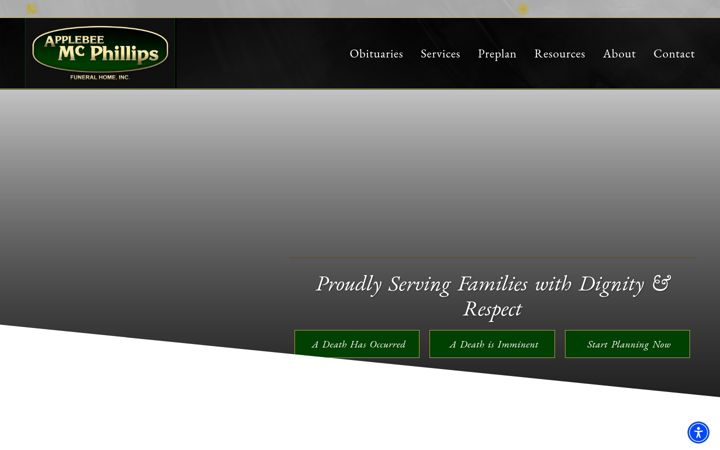 Screenshot of applebee-mcphillips.com
