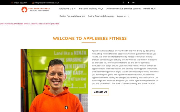 Екранна снимка на applebeesfitness.co.uk