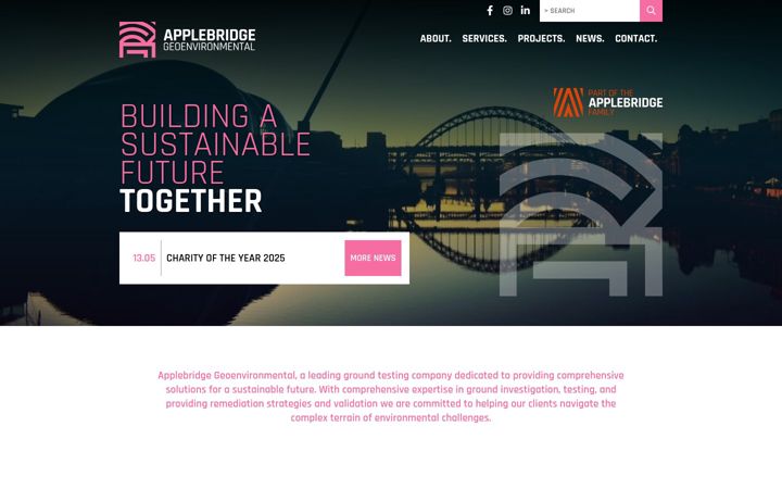 Screenshot of applebridgegeoenvironmental.com