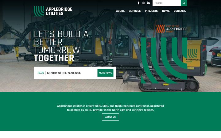 Екранна снимка на applebridgeutilities.com